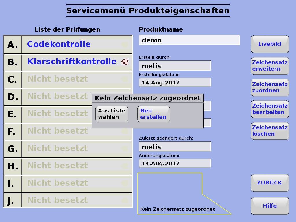 Zeichensatz erstellen